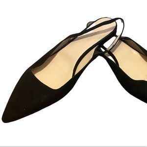 Everlane - Suede Slingback Flats - Black - Made in Italy - Size 8